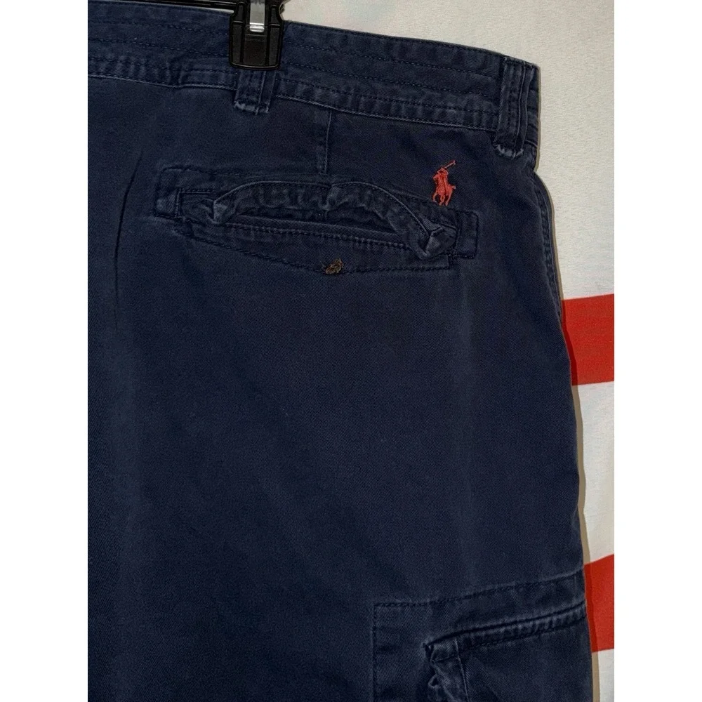 Polo Ralph Lauren Cargo Shorts Mens 50 Big Navy Blue Baggy Wide Leg